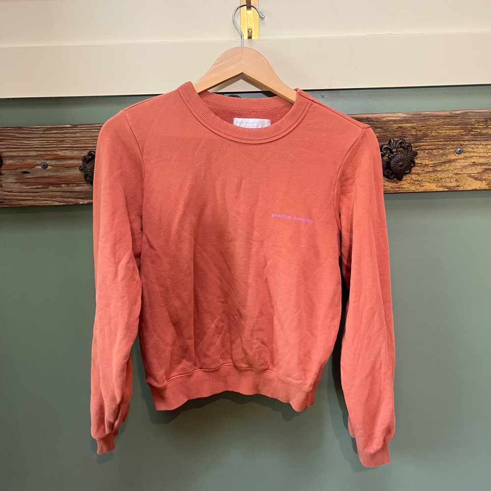 Spiritual Gangster Womens XS Terracotta Orange Cotton French Terry Sweatshirt